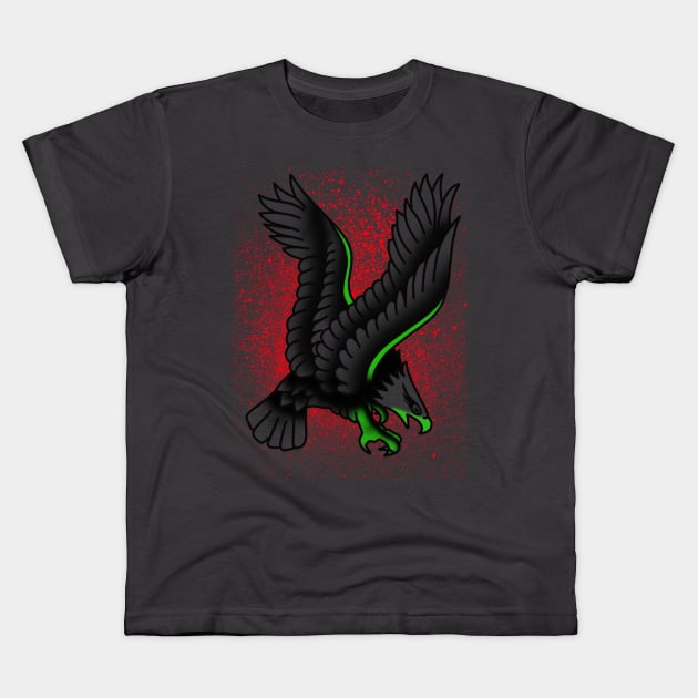 Eagle traditional style Kids T-Shirt by MEJIKU